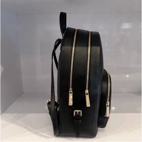 Michael Kors Jaycee Medium Pebbled Leather Backpack Black - Picture 7 of 12